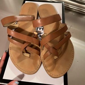 Tan Strappy flat Sandals